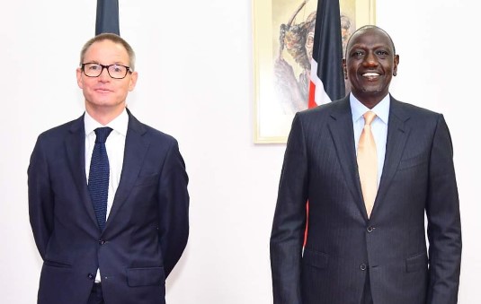 President William Ruto and new UK High Commissioner to Kenya Neil Wigan.